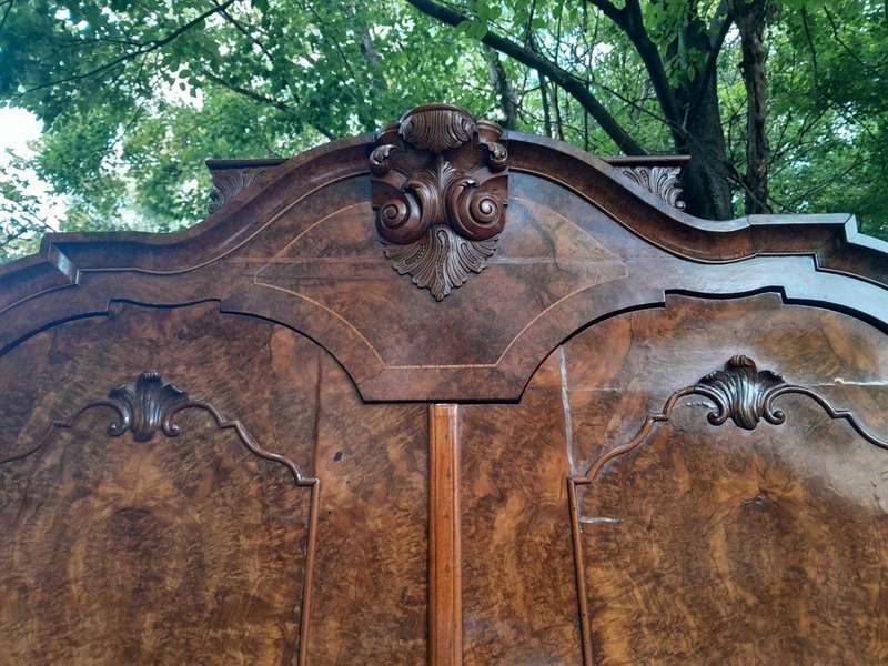 An Early 18th Century Circa 1740 Dutch Louis XIV William and Mary Burr Walnut and Oyster Armoire ...