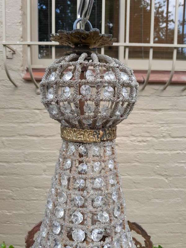 A Brass Gilt & Aged Monumental Empire Style Chandelier