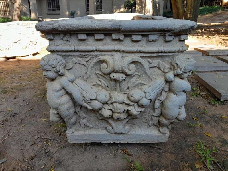A Pair Of French Style Planters  /  Troughs With Aged Patina