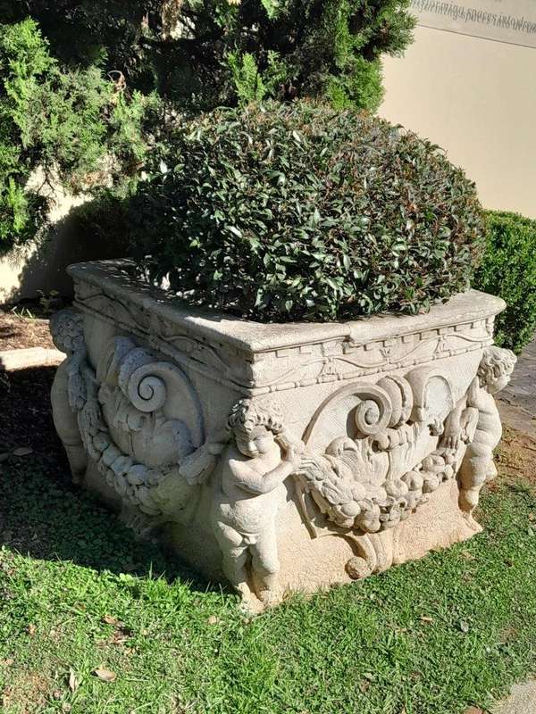 A Pair Of French Style Planters  /  Troughs With Aged Patina