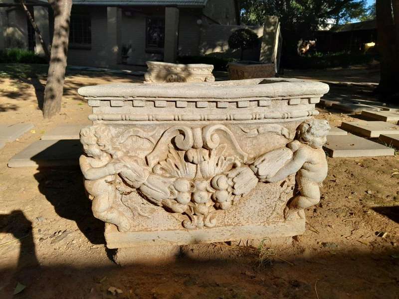 A Pair Of French Style Planters  /  Troughs With Aged Patina