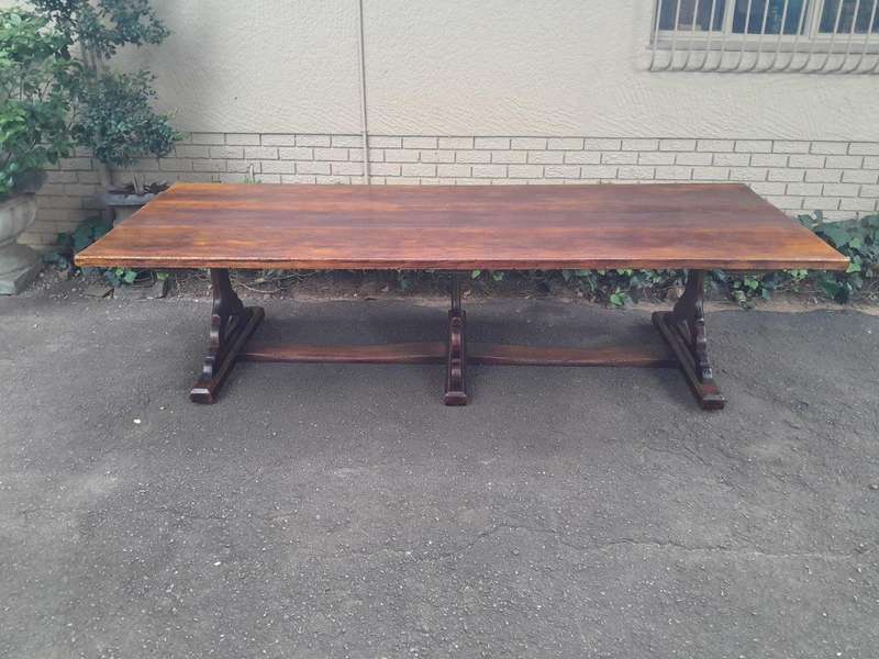 A 19th Century Sleeper Wood Refectory / Dining Table