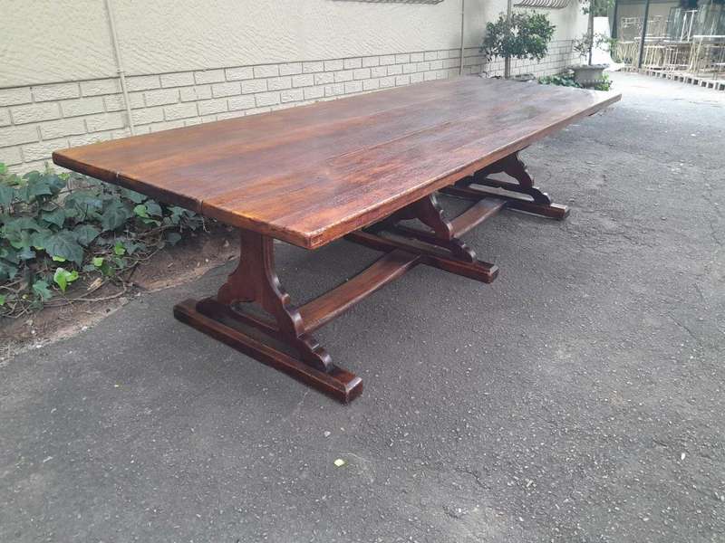 A 19th Century Sleeper Wood Refectory / Dining Table