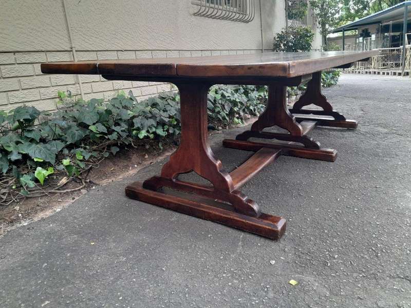 A 19th Century Sleeper Wood Refectory / Dining Table