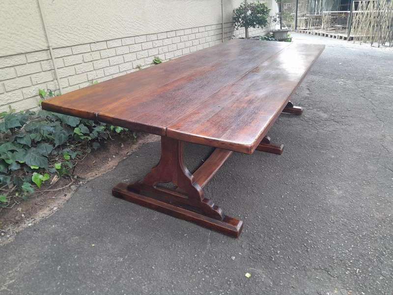 A 19th Century Sleeper Wood Refectory / Dining Table
