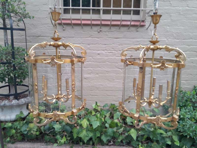 A 20th Century Rare Pair of Brass Lanterns