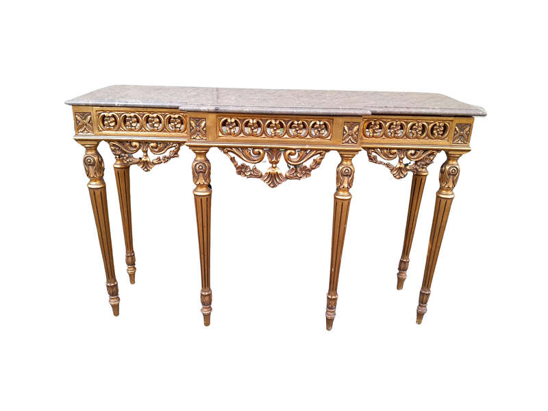 A 20TH Century French Style Gilt Console Table with Marble Top