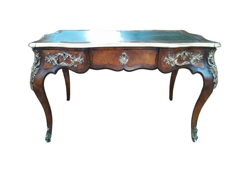 A 19TH Century French Walnut and Ormolu Mounted Desk/Writing Table/Plat with Tilt Tooled Leather ...