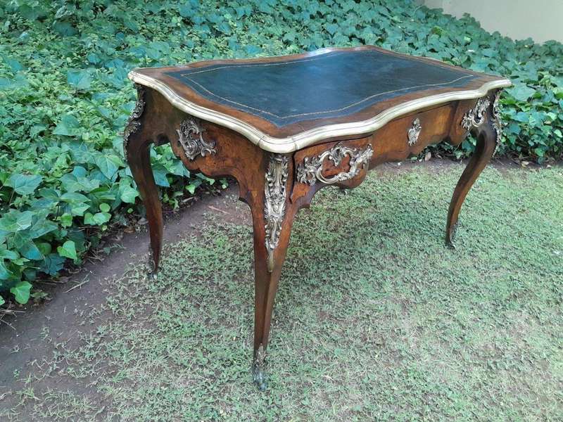 A 19TH Century French Walnut and Ormolu Mounted Desk/Writing Table/Plat with Tilt Tooled Leather ...