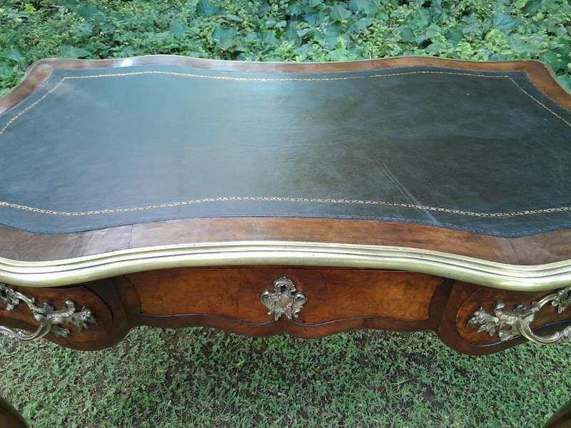 A 19TH Century French Walnut and Ormolu Mounted Desk/Writing Table/Plat with Tilt Tooled Leather ...