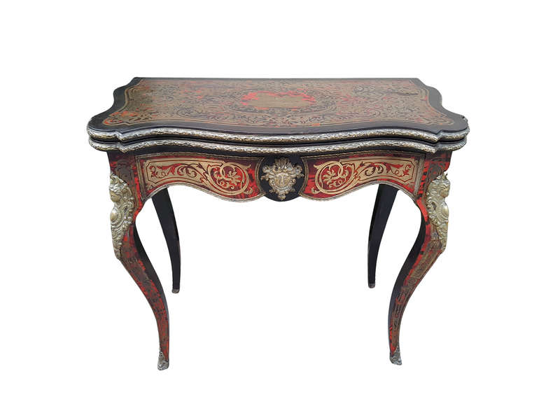 A 19th Century Boulle, Ebonised and Ormolu Mounted Cart Table