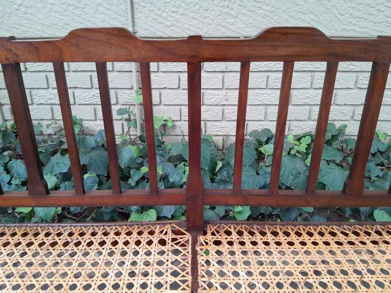 A 19th Century Cape Stinkwood Neo Classical Bench with Rattan Seat