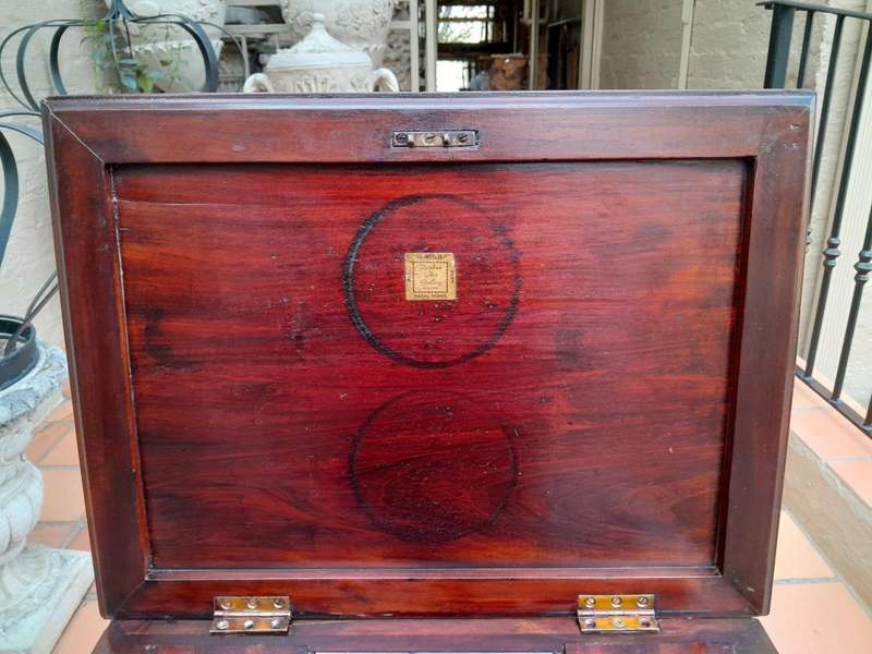 An Early 19th Century Regency Mahogany Tea Poy on Stand