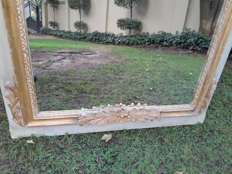A 20TH Century French Style Carved, Gilded and Painted Mirror of Large Proportion