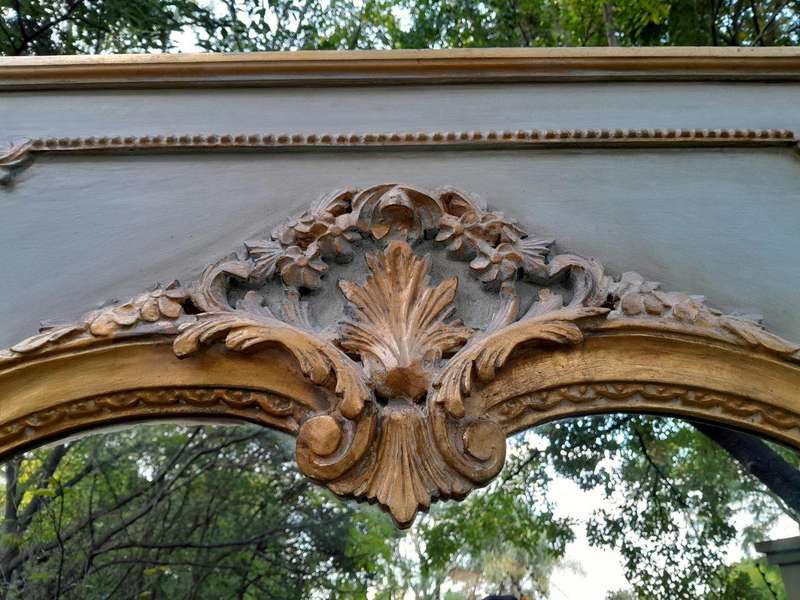 A 20TH Century French Style Carved, Gilded and Painted Mirror of Large Proportion