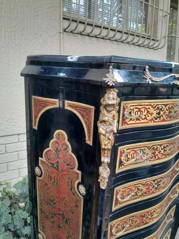 A 20th Century French Napoleon III Style Boulle Marquetry Tallboy Chest of Drawers