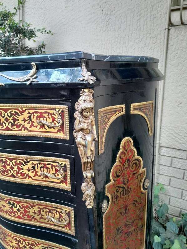 A 20th Century French Napoleon III Style Boulle Marquetry Tallboy Chest of Drawers