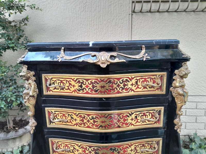 A 20th Century French Napoleon III Style Boulle Marquetry Tallboy Chest of Drawers