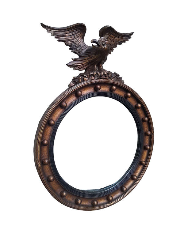 An Antique Regency Convex Eagle Mirror