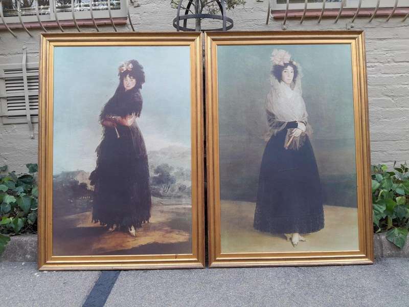 A 20TH Century Pair of Giclee Prints of a Countess and Marchioness of Large Proportions in Gilded...