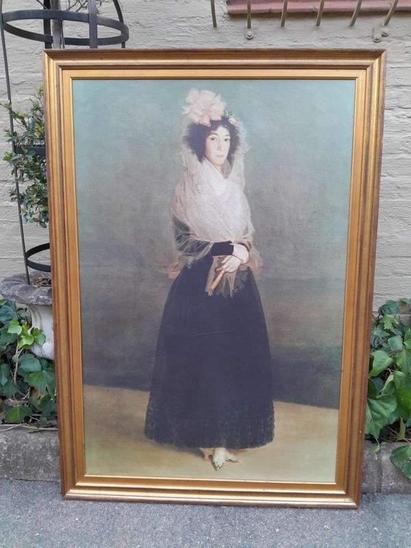 A 20TH Century Pair of Giclee Prints of a Countess and Marchioness of Large Proportions in Gilded...