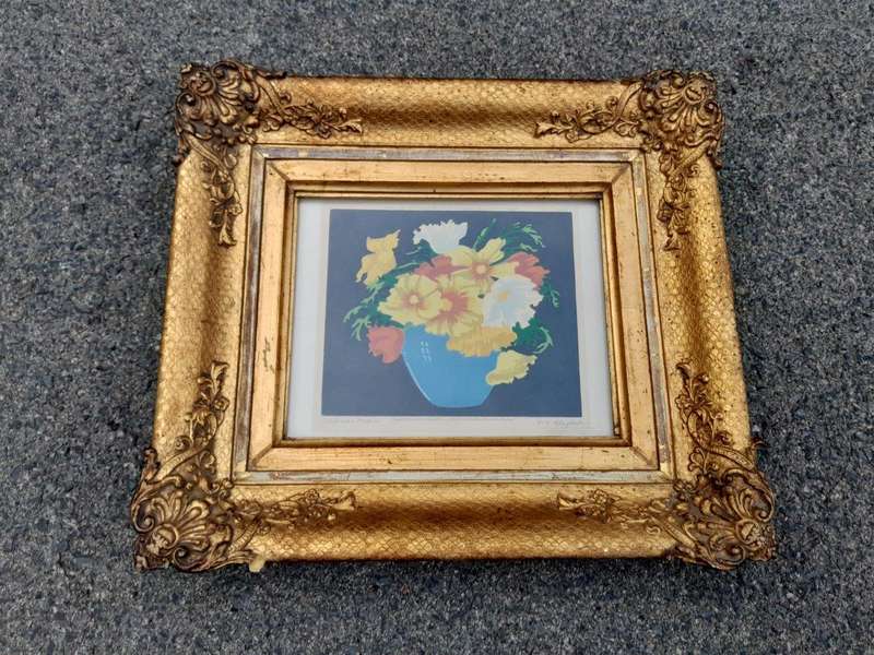 A 20TH Century California Poppies in an Ornately Carved Frame, Signed and Titled by Thomas Todd B...