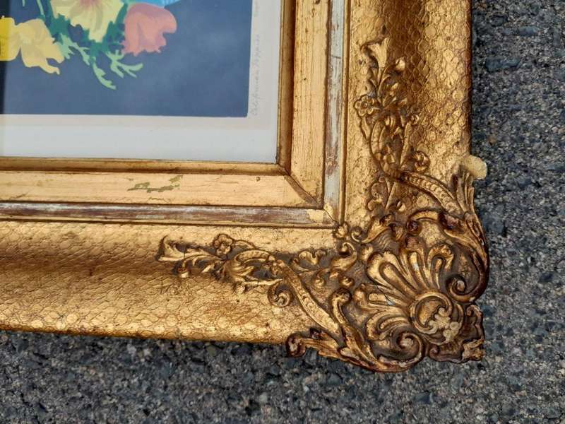 A 20TH Century California Poppies in an Ornately Carved Frame, Signed and Titled by Thomas Todd B...