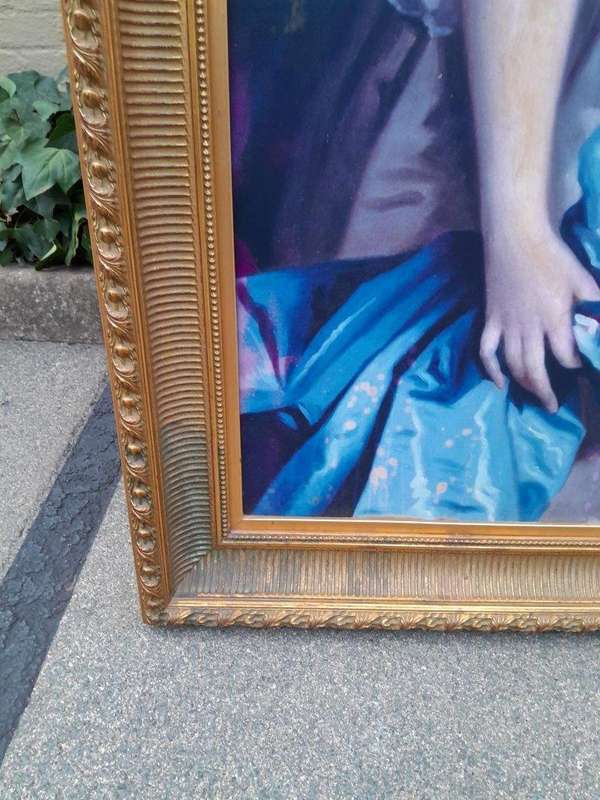 A Large 20th Century Giclee Print on Canvas of a Lady