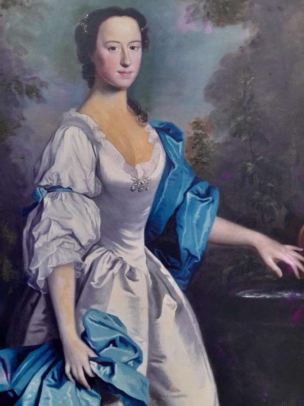 A Large 20th Century Giclee Print on Canvas of a Lady