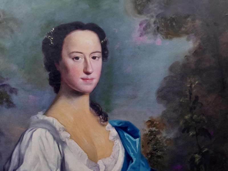 A Large 20th Century Giclee Print on Canvas of a Lady