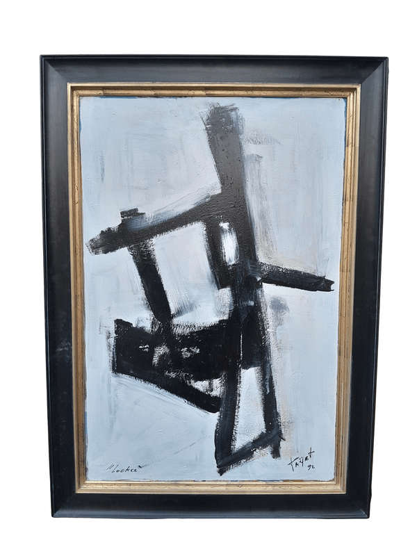 An Ornately Framed: Abstract Composition Signed and Framed in a Handmade Frame