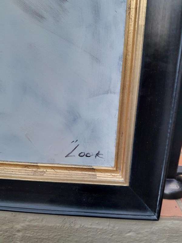 An Ornately Framed Abstract Composition Signed and Framed in a Handmade Frame