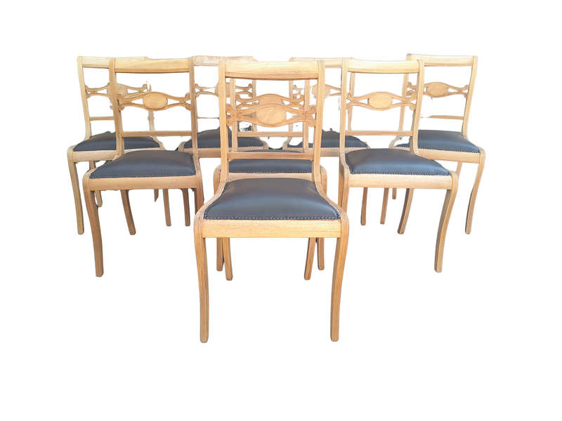 A 20th Century Set of Eight Mahogany Dining Chairs in a Contemporary Bleached Finish