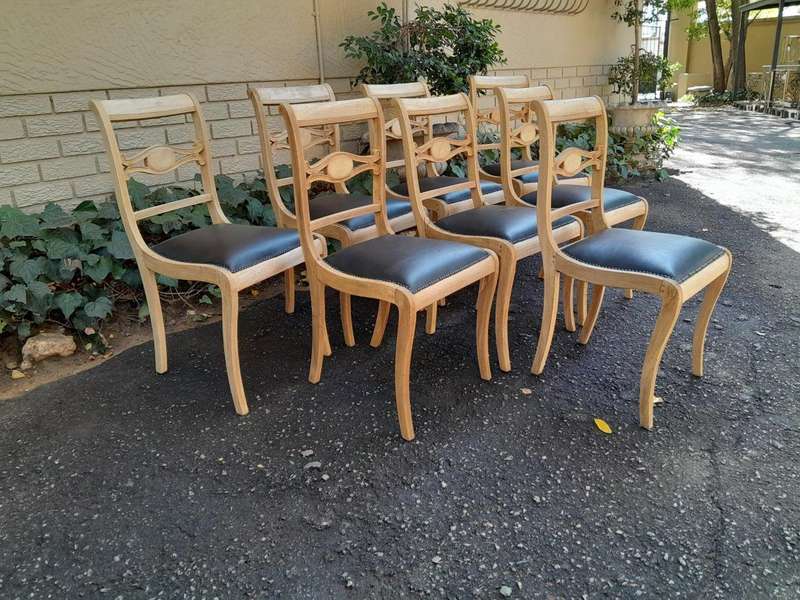 A 20th Century Set of Eight Mahogany Dining Chairs in a Contemporary Bleached Finish