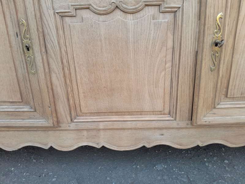 A 19th Century  Circa 1870 Carved Oak Side Board / Server With Drawer and Doors with Brass Mount...