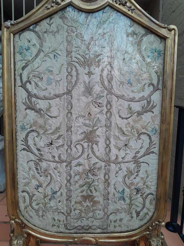 An Antique Circa 1900 French Gilt Screen with Original Castors