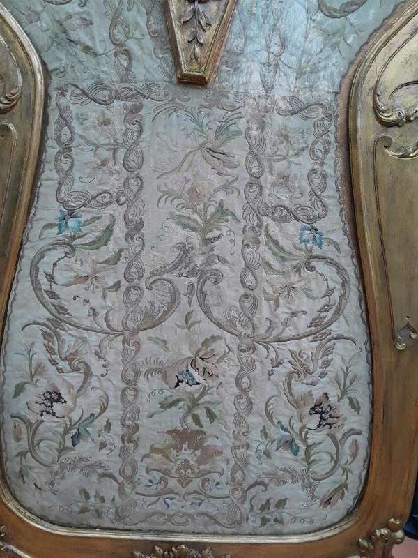 An Antique Circa 1900 French Gilt Screen with Original Castors