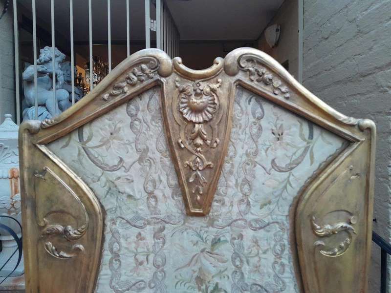 An Antique Circa 1900 French Gilt Screen with Original Castors
