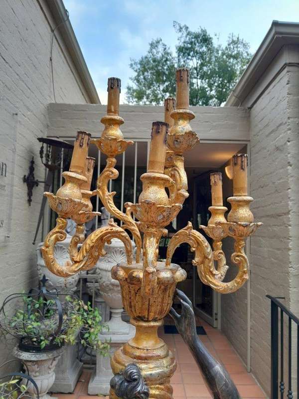 A 20th Century Decorative Gilt Blackamoor Candelabra of Large Proportion