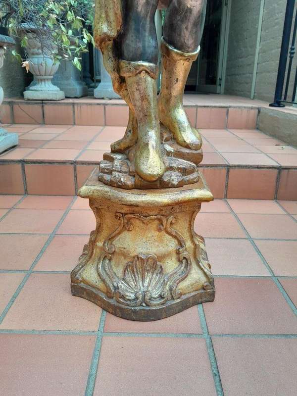 A 20th Century Decorative Gilt Blackamoor Candelabra of Large Proportion