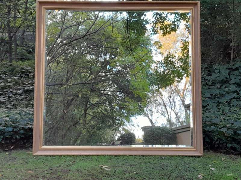 A 20th Century Massive Gilt Wood and Bevelled Mirror