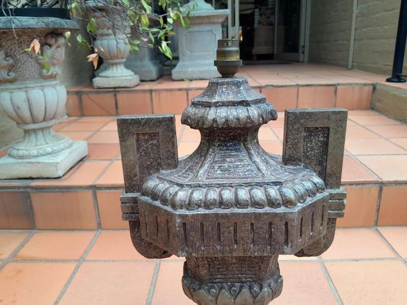 A 20th Century Pair  of Carved Stone Lamps