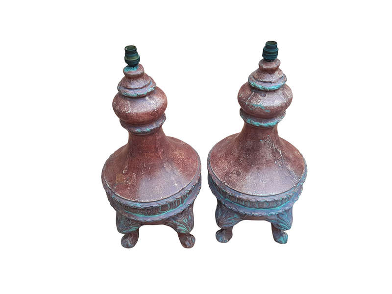 A 20th Century Pair of Solid Stone Table Lamp Bases