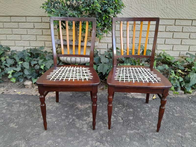A Late 19thCentury  Early 20th Century Yellowwood Dining Table  with A 20th Century Set of Eigh...