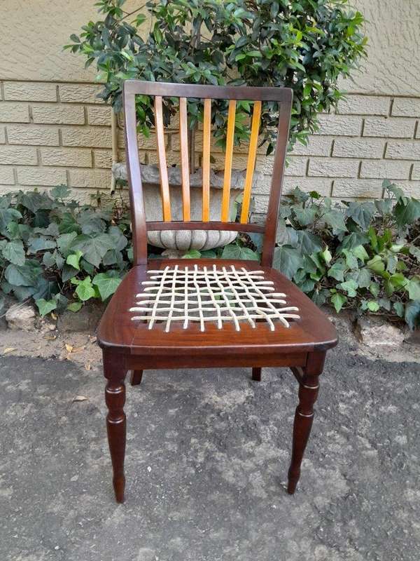 A Late 19thCentury  Early 20th Century Yellowwood Dining Table  with A 20th Century Set of Eigh...