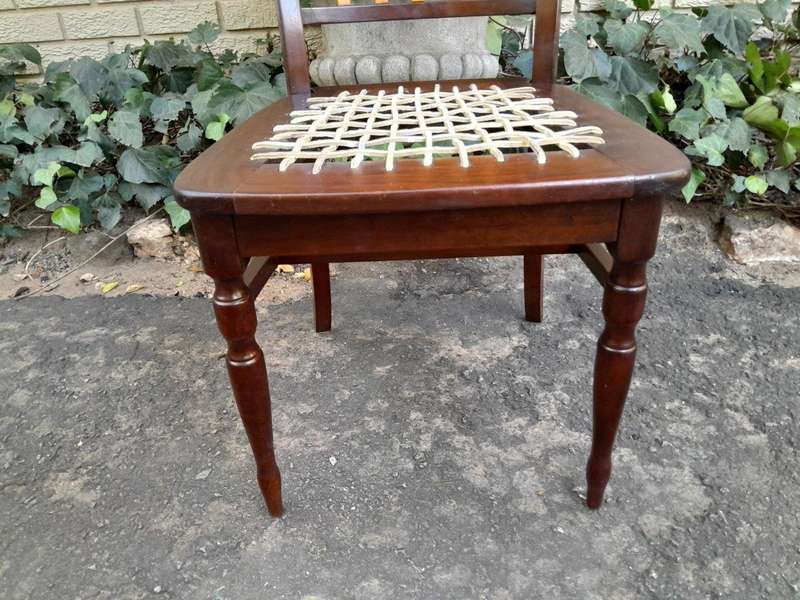 A Late 19thCentury  Early 20th Century Yellowwood Dining Table  with A 20th Century Set of Eigh...