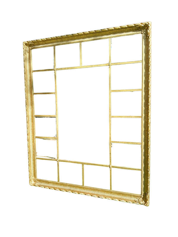 A Custom-made for The Crown Collection Bevelled Mirror in a Hand-made and Gilded with Gold Leaf W...