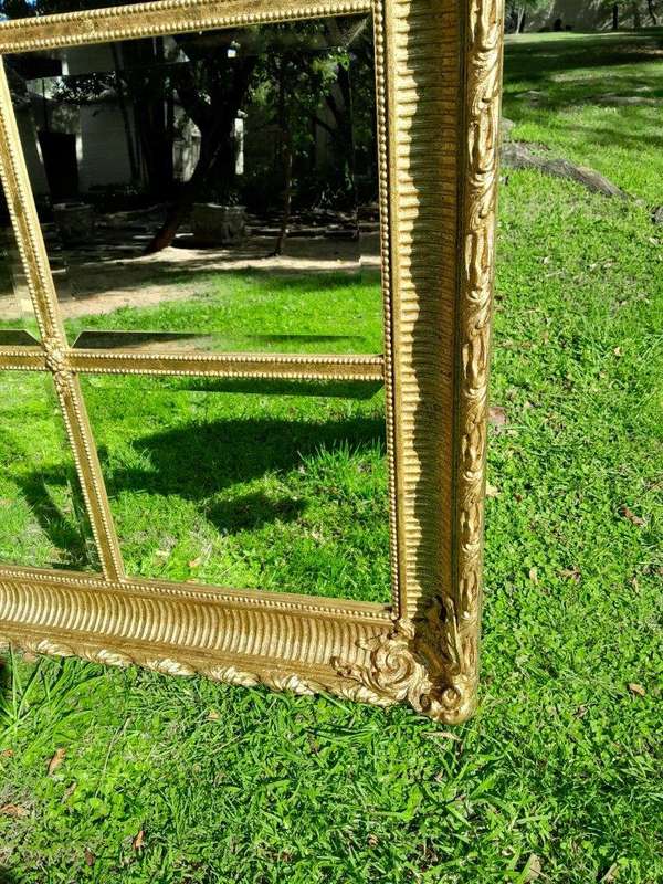 A Custom-made for The Crown Collection Bevelled Mirror in a Hand-made and Gilded with Gold Leaf W...