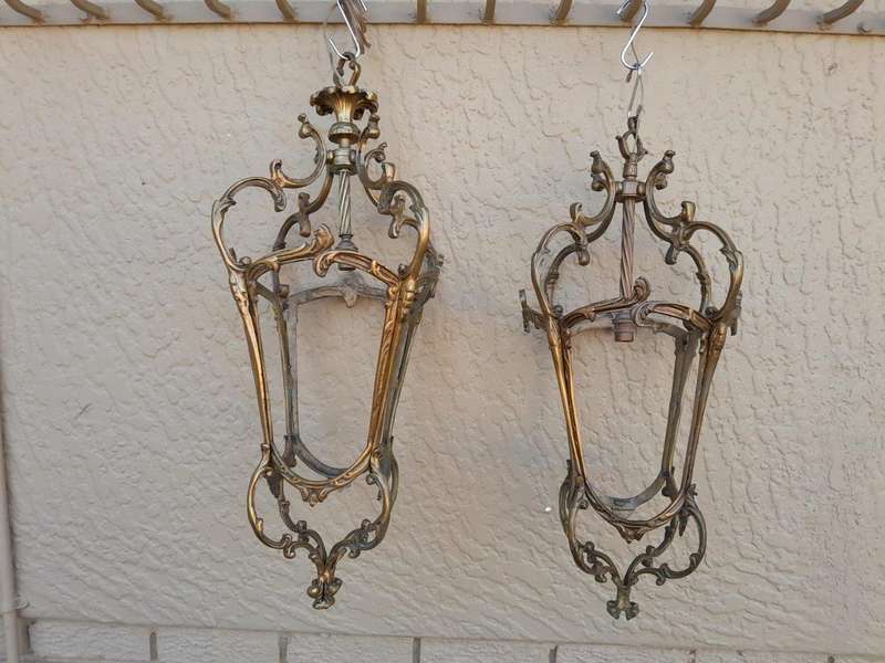 A Set of Two 20th Century Brass Lanterns