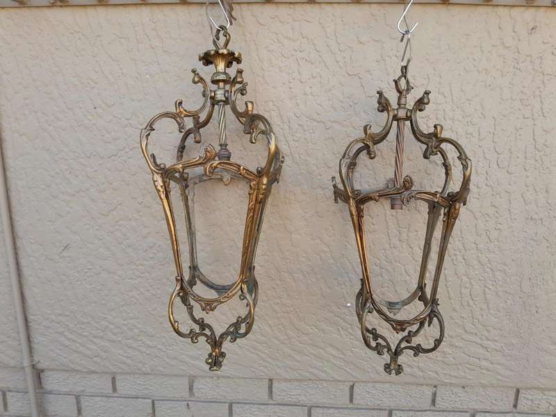 A Set of Two 20th Century Brass Lanterns